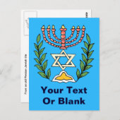 Persian Magen David Menorah Briefkaart (Voorkant / Achterkant)