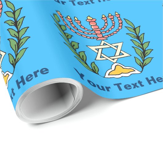 Persian Magen David Menorah Cadeaupapier (Rol Hoek)