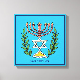Persian Magen David Menorah Canvas Afdruk