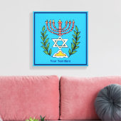 Persian Magen David Menorah Canvas Afdruk (Insitu (Woonkamer))