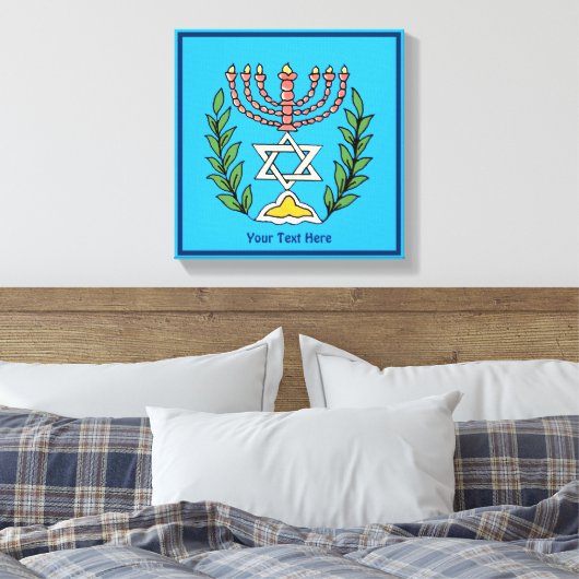 Persian Magen David Menorah Canvas Afdruk (Insitu (Slaapkamer))
