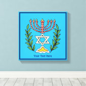 Persian Magen David Menorah Canvas Afdruk (Insitu (Houten vloer))