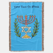 Persian Magen David Menorah Deken (Voorkant Verticaal)