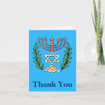 Persian Magen David Menorah Feestdagen Kaart<br><div class="desc">Hartelijk dank dat u Bar/Bat Mitzvah-uitnodigingen met hetzelfde ontwerp kunt vergezellen. Dit afbeelding is aangepast vanuit een antiek Perzische joodse tegel en bevat een menorah met een Magen David (Star of David),  die is opgezet door olijftakken. De onvolkomenheden van het oorspronkelijke,  met de hand geschilde afbeelding zijn bewaard.</div>