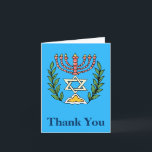 Persian Magen David Menorah Feestdagen Kaart<br><div class="desc">Hartelijk dank dat u Bar/Bat Mitzvah-uitnodigingen met hetzelfde ontwerp kunt vergezellen. Dit afbeelding is aangepast vanuit een antiek Perzische joodse tegel en bevat een menorah met een Magen David (Star of David),  die is opgezet door olijftakken. De onvolkomenheden van het oorspronkelijke,  met de hand geschilde afbeelding zijn bewaard.</div>