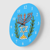 Persian Magen David Menorah Grote Klok (Hoek)