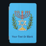 Persian Magen David Menorah iPad Mini Cover<br><div class="desc">Dit afbeelding is aangepast aan een antiek Perzische joodse tegel en bevat een menorah met een Magen David (Ster van David),  die is omgeven door olijftakken.  De onvolkomenheden van het oorspronkelijke,  met de hand geschilde afbeelding zijn bewaard. Voeg je eigen tekst toe.</div>