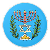 Persian Magen David Menorah Keramische Knop (Voorkant)
