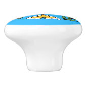 Persian Magen David Menorah Keramische Knop (Zijkant)