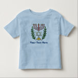 Persian Magen David Menorah Kinder Shirts<br><div class="desc">This image was adapted from an antique Persian Jewish tile and features a menorah with a Magen David (Star of David) framed by olive branch. De onvolkomenheden van het origineel,  hand-painted image have been preserved.</div>