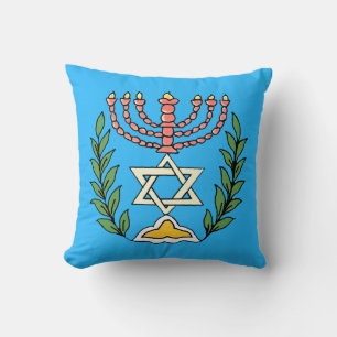 Persian Magen David Menorah Kussen