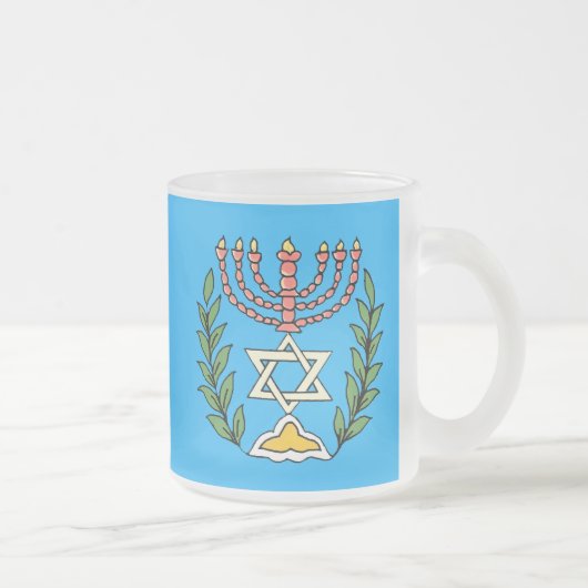 Persian Magen David Menorah Matglas Koffiemok (Rechts)