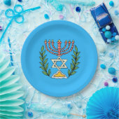 Persian Magen David Menorah Papieren Bordje (Feest)