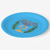 Persian Magen David Menorah Papieren Bordje (Gekanteld)