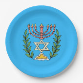 Persian Magen David Menorah Papieren Bordje (Voorkant)