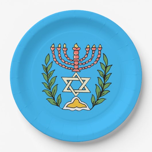 Persian Magen David Menorah Papieren Bordje (Voorkant)