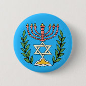 Persian Magen David Menorah Ronde Button 5,7 Cm (Voorkant)