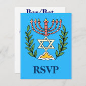 Persian Magen David Menorah RSVP Kaartje (Voorkant / Achterkant)