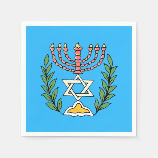 Persian Magen David Menorah Servetten (Voorkant)