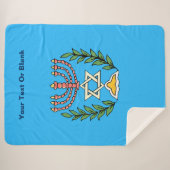 Persian Magen David Menorah Sherpa Deken (Voorkant (horizontaal))