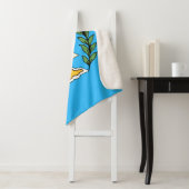 Persian Magen David Menorah Sherpa Deken (In situ)