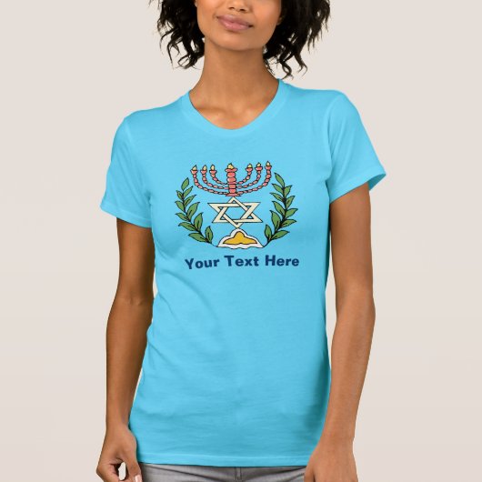 Persian Magen David Menorah T-shirt (Voorkant)