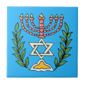 Persian Magen David Menorah Tegeltje (Voorkant)