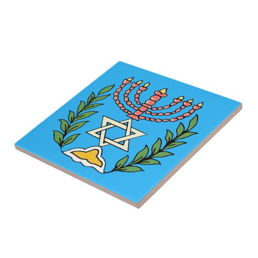 Persian Magen David Menorah Tegeltje (Zijkant)