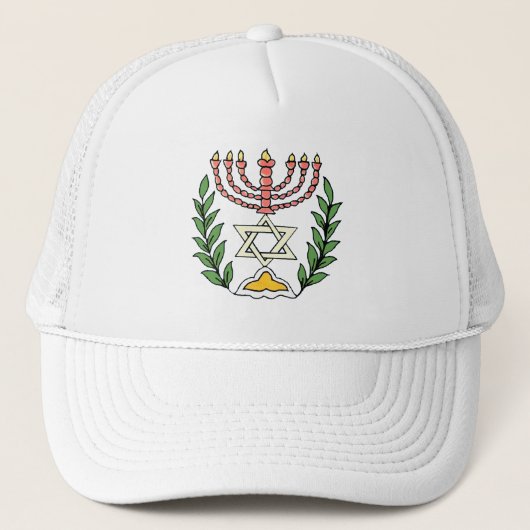 Persian Magen David Menorah Trucker Pet (Voorkant)