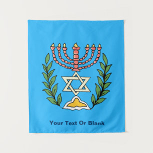 Persian Magen David Menorah Wandkleed