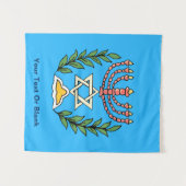 Persian Magen David Menorah Wandkleed (Voorkant (horizontaal))