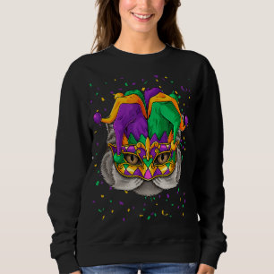 Persian Mardi Gras Cat Face Carnival Jester Festiv Trui
