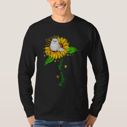 Persian Mom Cute Cat On Sunflower Paws Lover Mothe T-shirt (Voorkant)