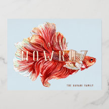 Persian Nowruz Lucky Goldfish Folie Briefkaart