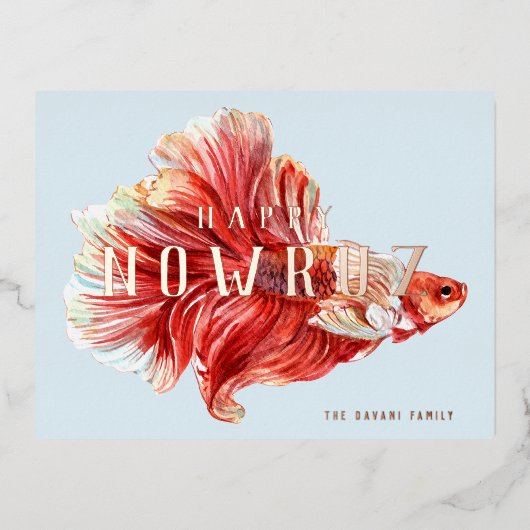 Persian Nowruz Lucky Goldfish Folie Briefkaart (Voorkant)