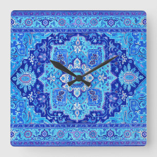 PERSIAN RUG - blauw Vierkante Klok