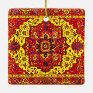 PERSIAN RUG - Rood en geel Keramisch Ornament