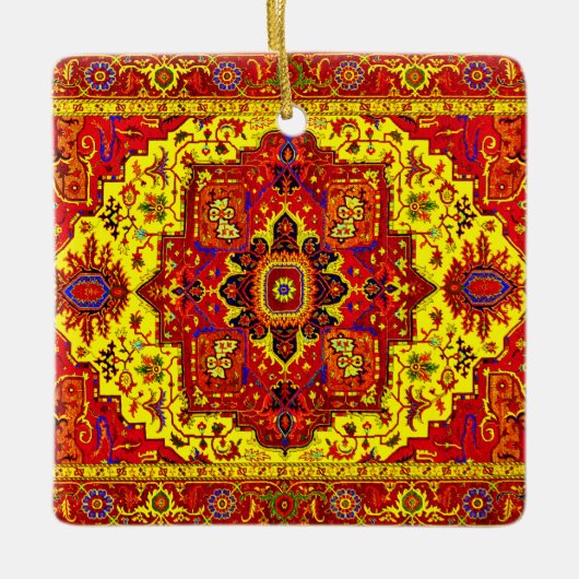 PERSIAN RUG - Rood en geel Keramisch Ornament (Voorkant)