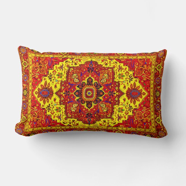 PERSIAN RUG - Rood en geel Kussen (Voorkant)