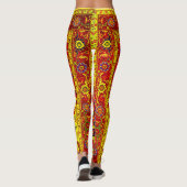 PERSIAN RUG - Rood en geel Leggings (Achterkant)