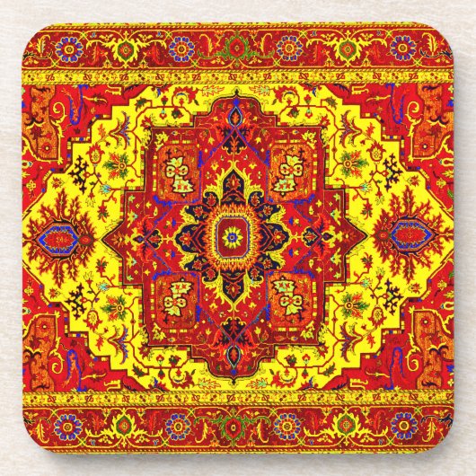 PERSIAN RUG - Rood en geel Onderzetter (Voorkant)