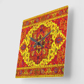 PERSIAN RUG - Rood en geel Vierkante Klok (Hoek)
