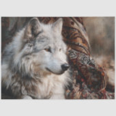 Persian Rug White Wolf Portrait Tissuepapier (Voorkant)
