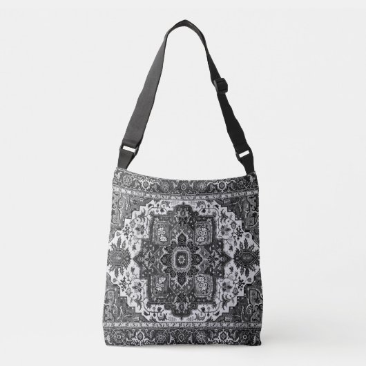 PERSIAN RUG - zwart-wit Crossbody Tas (Voorkant)