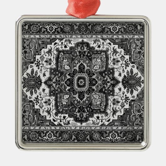 PERSIAN RUG - zwart-wit Metalen Ornament (Voorkant)
