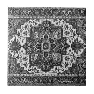 PERSIAN RUG - zwart-wit Tegeltje
