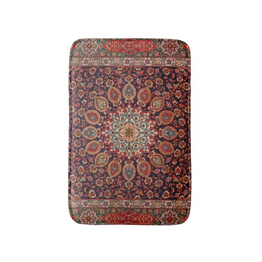 Persian Tabriz Black Radial Geometric  Badmat (Voorkant Verticaal)