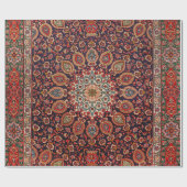 Persian Tabriz Black Radial Geometric Cadeaupapier (Vlak)