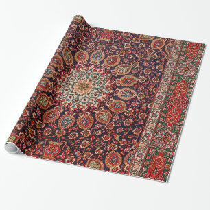 Persian Tabriz Black Radial Geometric Cadeaupapier