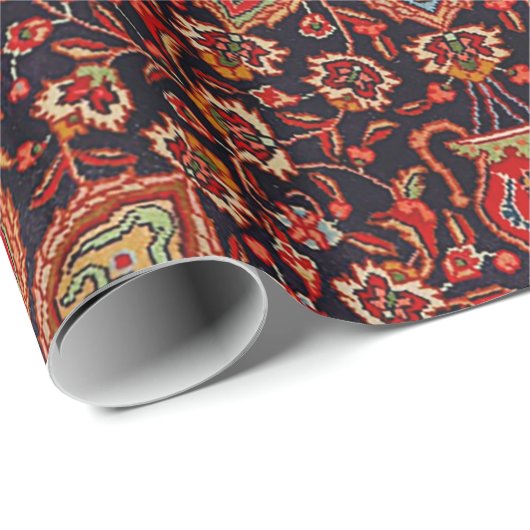 Persian Tabriz Black Radial Geometric  Cadeaupapier (Rol Hoek)